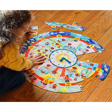 eeboo Around the Clock Round 25 Piece Giant Jigsaw Puzzle