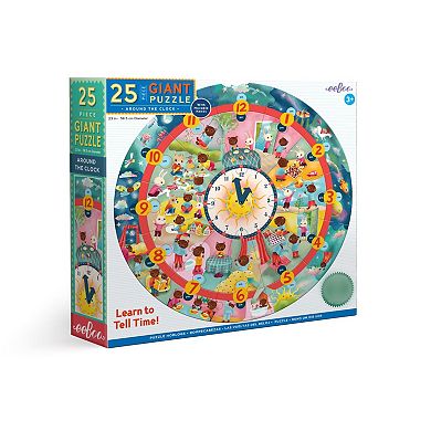 eeboo Around the Clock Round 25 Piece Giant Jigsaw Puzzle