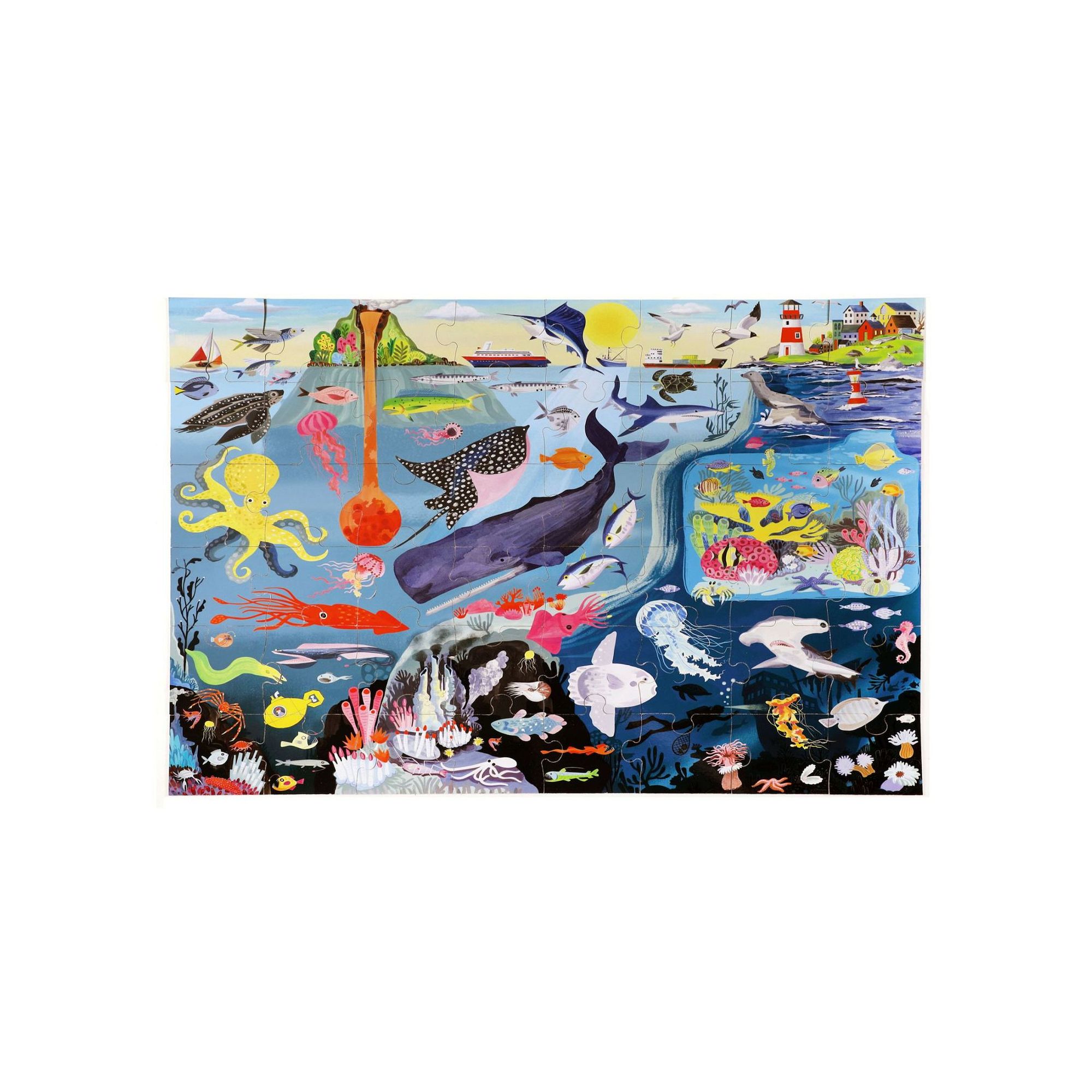 eeboo Within the Sea 48 Piece Giant Floor Jigsaw Puzzle, Multi