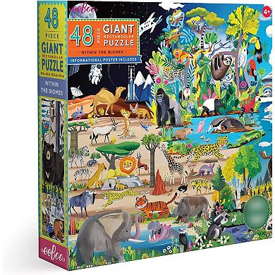 eeboo Within the Biomes 48 piece Giant Jigsaw Puzzle