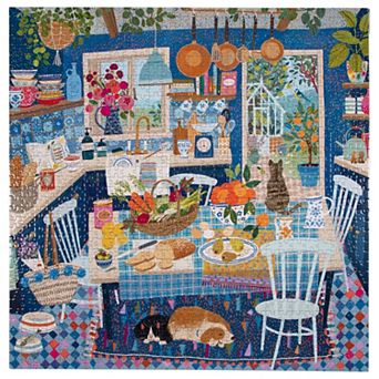 eeboo Piece and Love Blue Kitchen 1000 pc Square Jigsaw Puzzle