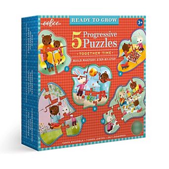 eeboo Ready to Grow Together Time Jigsaw Puzzles Set of 5