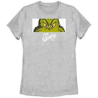 Juniors' Dr. Seuss Grinch Naughty Eyes Graphic Tee