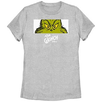 Juniors' Dr. Seuss Grinch Naughty Eyes Graphic Tee