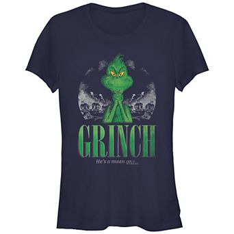 Juniors' Dr. Seuss Grinch He Is A Mean One Fitted Graphic Tee