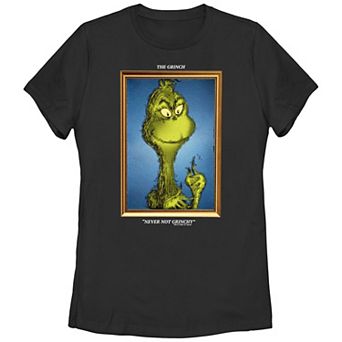 Juniors' Dr. Seuss Grinch Portrait Never Not Grinchy Graphic Tee