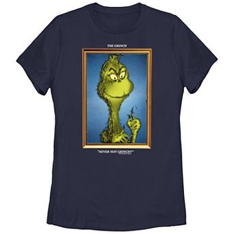 Juniors' Dr. Seuss Grinch Portrait Never Not Grinchy Graphic Tee