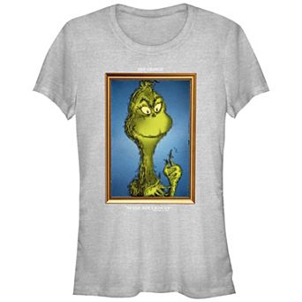 Juniors' Dr. Seuss Grinch Portrait Never Not Grinchy Fitted Graphic Tee