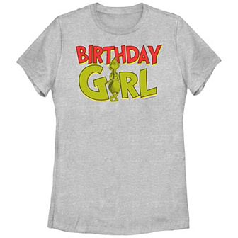 Juniors' Dr. Seuss Grinch Birthday Girl Graphic Tee