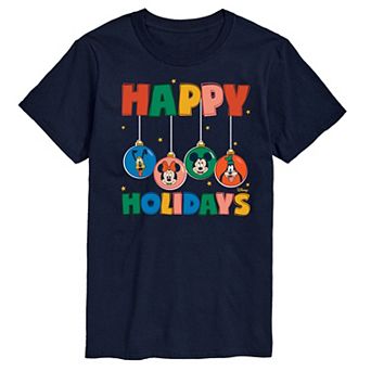 Disney's Mickey Mouse & Friends Big & Tall Happy Holidays Ornament Heads Graphic Tee