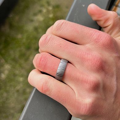 Men's Boston Bay Diamonds Tantalum 7 mm Tree Bark Texture Comfort Fit Band Ring