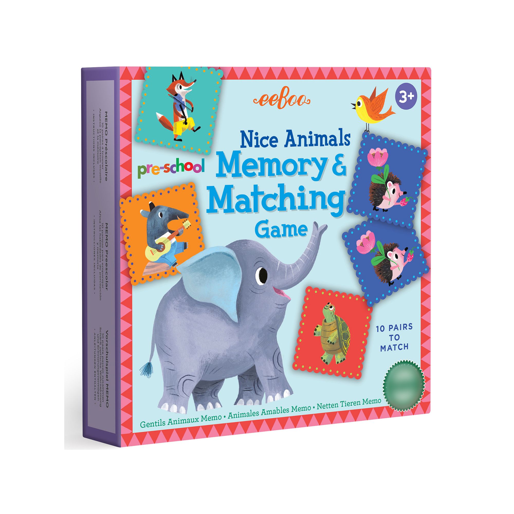 eeboo Nice Animals Preschool Memory and Matching Game, Multi
