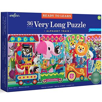 eeboo Alphabet Train 36 pc Long Jigsaw Puzzle With Poster For Kids