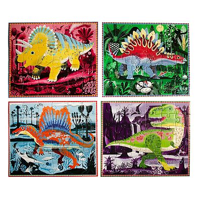eeboo Ready to Learn Dinosaurs Glow in the Dark Jigsaw Puzzles Set of 4
