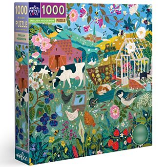 eeboo Piece and Love English Hedgerow 1000 pc Square Jigsaw Puzzle