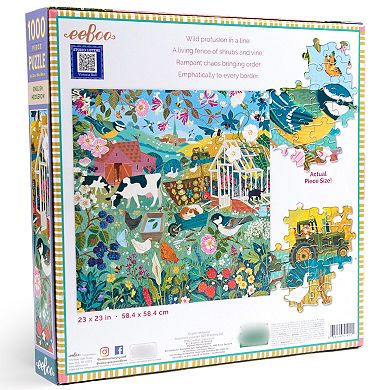 eeboo Piece and Love English Hedgerow 1000 Piece Square Jigsaw Puzzle