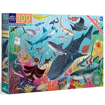 eeboo Love of Sharks 100 pc Puzzle