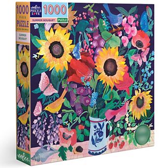 eeboo Piece and Love Summer Bouquet 1000 pc Square Jigsaw Puzzle
