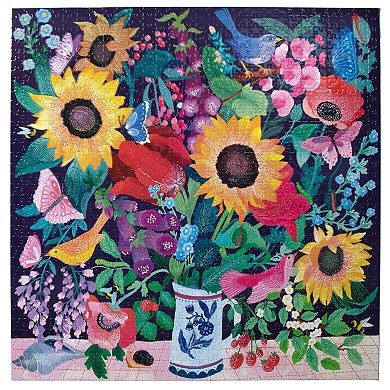 eeboo Piece and Love Summer Bouquet 1000 Piece Square Jigsaw Puzzle