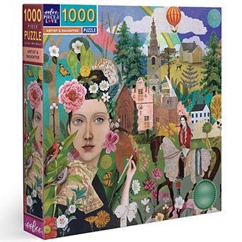 eeboo Piece & Love: Artist & Daughter - 1000 pc Puzzle Square Jigsaw
