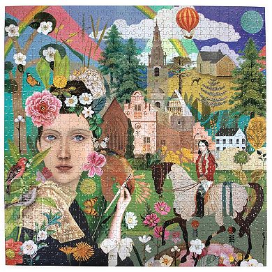 eeboo Piece & Love: Artist & Daughter - 1000 Piece Puzzle Square Jigsaw