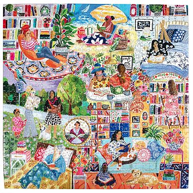 eeboo Piece & Love: Women Reading 1000 Piece Puzzle Square Jigsaw