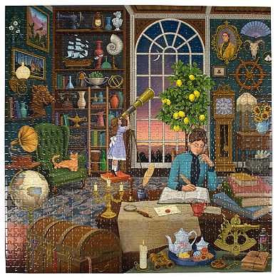 eeBoo Piece & Love: Alchemist's Library - 1000 Piece Puzzle Square Jigsaw Puzzle, 23x23"