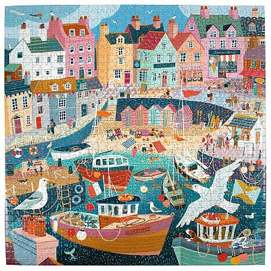 eeboo Piece & Love: Seaside Harbor 1000 Piece Puzzle Square Jigsaw