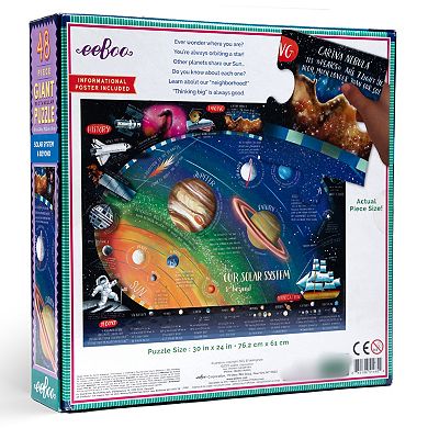 eeBoo Solar System & Beyond Giant Puzzle - 48 Pieces - 30 x 24" Rectangular Jigsaw Puzzle