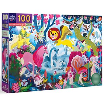 eeBoo Magical Creatures - 100 pc Puzzle - 24 x 16" Kids Jigsaw Puzzle
