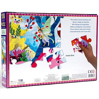eeBoo Magical Creatures - 100 Piece Puzzle - 24 x 16" Kids Jigsaw Puzzle