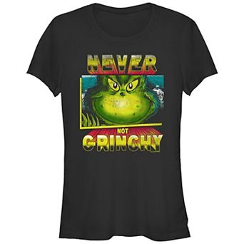 Juniors' Dr. Seuss Grinch Never Not Grinchy Fitted Graphic Tee