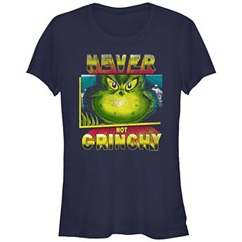 Juniors' Dr. Seuss Grinch Never Not Grinchy Fitted Graphic Tee
