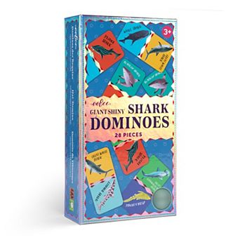 eeBoo Giant Shiny Shark Dominoes - 28 Oversized Color Dominoes, Animal Themed