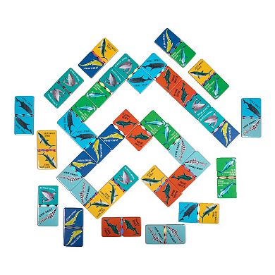 eeBoo Giant Shiny Shark Dominoes - 28 Oversized Color Dominoes, Animal Themed