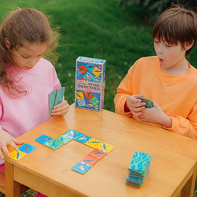 eeBoo Giant Shiny Shark Dominoes - 28 Oversized Color Dominoes, Animal Themed
