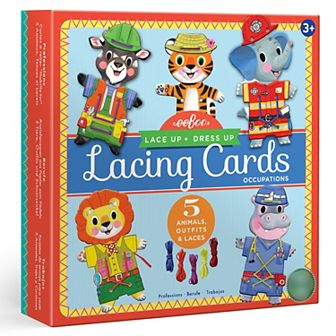 eeBoo Dress Up Lacing Cards: Occupations - Set of 5 Characters Outfits & Laces