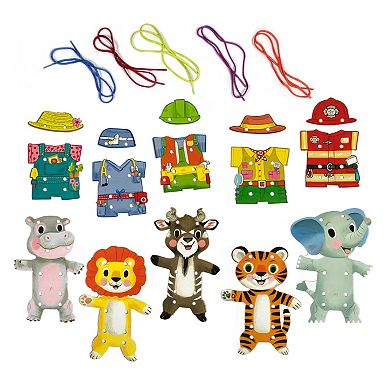 eeBoo Dress Up Lacing Cards: Occupations - Set of 5 Characters Outfits & Laces
