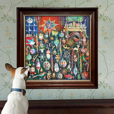 eeBoo Piece & Love: Holiday Ornaments - 1000 Piece Puzzle Square Christmas Jigsaw Puzzle, 23x23"