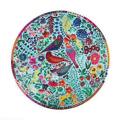eeboo Piece & Love: Four Birds 500 Piece Round Jigsaw Puzzle