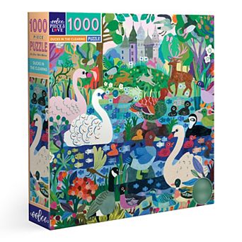 eeBoo Piece & Love: Ducks in the Clearing - 1000 pc Puzzle Square Jigsaw Puzzle, 23x23"