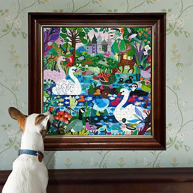 eeBoo Piece & Love: Ducks in the Clearing - 1000 Piece Puzzle Square Jigsaw Puzzle, 23x23"
