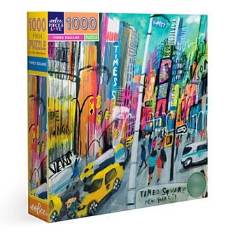 eeBoo Piece & Love: Times Square - 1000 pc Puzzle Square Jigsaw Puzzle, 23x23"