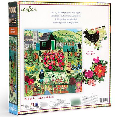 eeboo Piece & Love: Garden Harvest 1000 Piece Puzzle Square Jigsaw