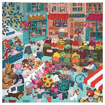 eeboo Piece & Love: English Green Market 1000 pc Puzzle Square Jigsaw