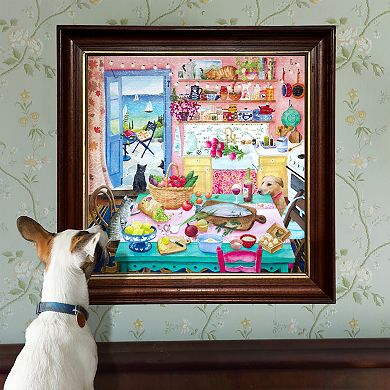 eeBoo Piece & Love: Pink Kitchen - 1000 Piece Puzzle Square Jigsaw Puzzle, 23x23"