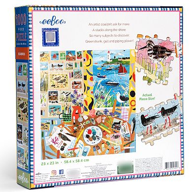eeBoo Piece & Love: Seabirds - 1000 Piece Puzzle Square Jigsaw Puzzle, 23x23"