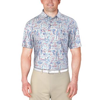 Men’s Grand Slam Print Short Sleeve Golf Polo Shirt