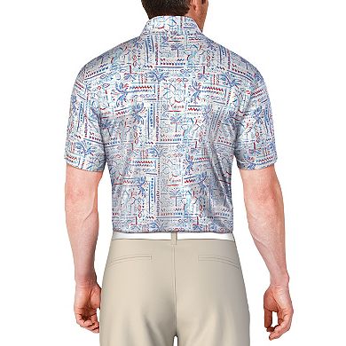 Men’s Grand Slam Print Short Sleeve Golf Polo Shirt