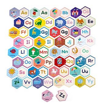 eeBoo Hexagon Puzzle Pairs Alphabet Activity Set